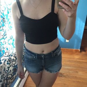 F21 Croptop- Black